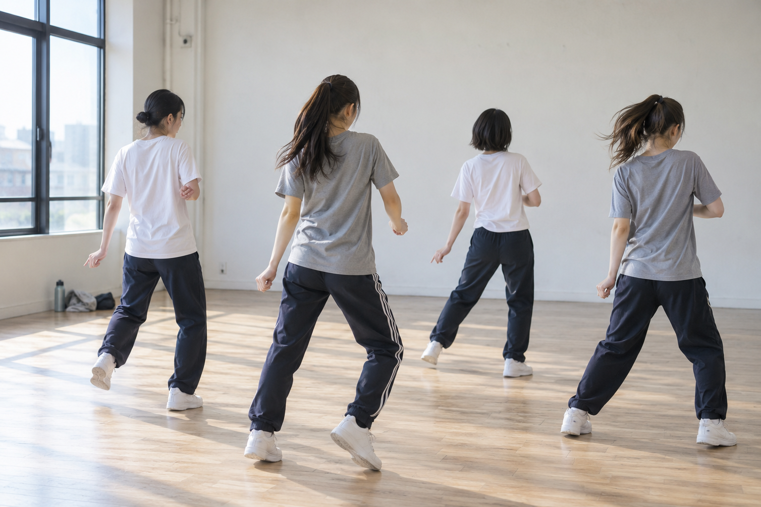 スタジオでダンスを練習するメンバーたちのイメージ
